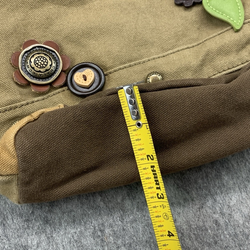 CHALA Patch Crossbody Shoulder Messenger Bag Purse Olive Khaki Owl Keychain - Picture 9 of 10